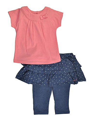 Baby-Girls Newborn Pink Top with Denim Skeggings