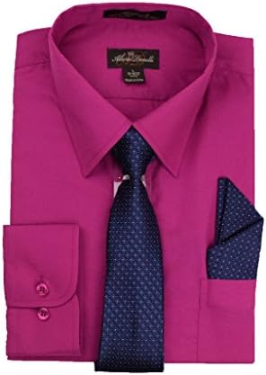 Alberto DanelliMens Dress Shirt and Tie Set, Dress Shirts for Men, Long Sleeve Button Down, Big and Tall Sizes Up to 5XL