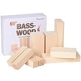 KINGCRAFT 12 Pack Basswood Carving Blocks Soft Solid Wooden Whittling Kit for Whittler Starter Kids