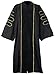 GraduationMall Unisex-adult's Deluxe Doctoral Graduation Gown-Black Trim Gold Piping