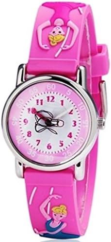 Toddler Kids Children Watch,3D Cute Cartoon Silicone Band Wristwatches Time Teacher Gifts Watches for Kids Girls Toddlers(Pink ballet)