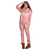 ROPALIA Womens Thickening 3 Pcs Hoodies Set Tracksuit Sports Hoodie+Pants+ Vest