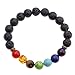Top Plaza Men Women 8mm Lava Rock Stone 7 Chakra Bracelet Healing Gemtone Beads Mala Meditation Bracelet(Pack of 4 10mm Beads)