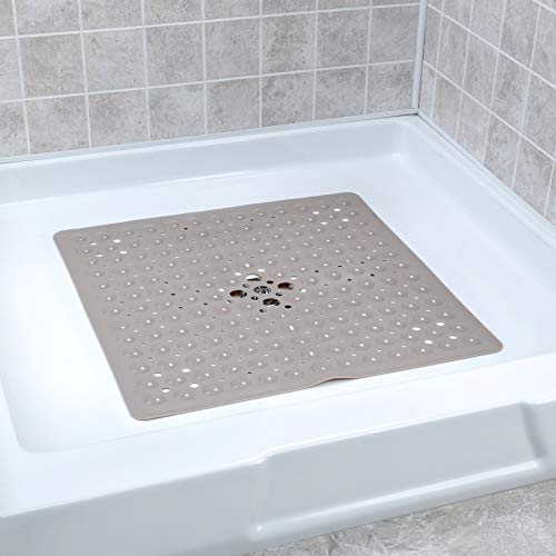 SlipX Solutions Tan Square Shower Stall Mat Provides Reliable Slip
