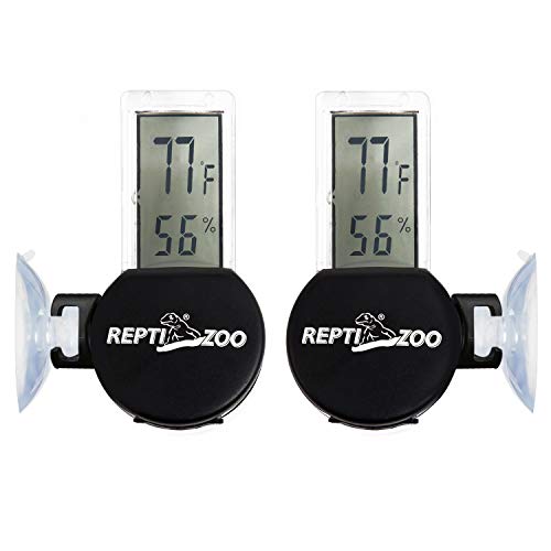 REPTI ZOO 2 Pack Reptile Terrarium Thermometer Hygrometer Digital