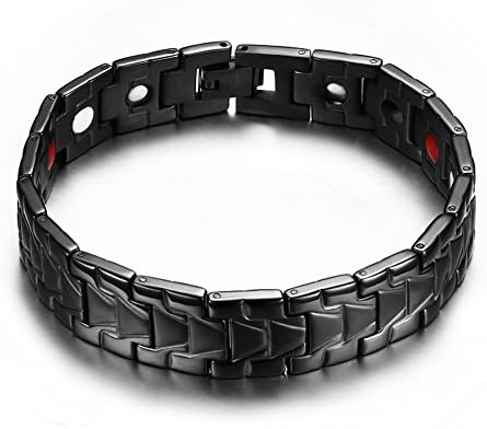 Jaline Titanium Magnetic Therapy Bracelet Gold Silver Black Tone with Free Links Removal Tool