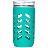 JarJackets Silicone Mason Jar Protector Sleeve - Fits Ball, Kerr 24oz (1.5 pint) Wide-Mouth Jars (Lagoon - 3 Pack)