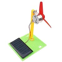 Roysberry Toy - Plastic Solar Fan Model DIY Wooden Solar Fan Model Building Assembly Kids Toys, Perfect Gift for Children and Kids