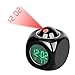 Konesky Projection Alarm Clock, LED Desk Clock with Digital LCD Voice Talking Function, Alarm,Snooze,Temperature,Time(12H/24H) Display (Black)