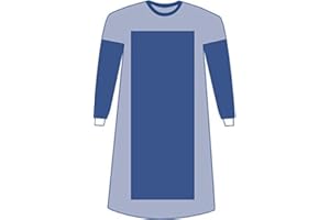 Medline Sirus Poly-Reinforced Extra-Long Surgical Gowns, Size L, AAMI Level 4, 5-Layer SMS Fabric, Case of 20 Each