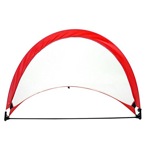 Firlar Portable Mini Soccer Goals, Set of 2 Football Goals Post Ball Net for Children Kids Toddler, with Carry Bag Great for Outdoor and Indoor Sports, 82 x 48 x 48cm (Red)