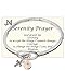 JNX Serenity Prayer Engraved Cross & Mustard Seed Charm Stretch Bracelet by Jewelry Nexus