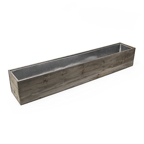 Photo 1 of CYS EXCEL Rectangular Planter Box with Removable Zinc Metal Liner (H:6" Open:36"x6") Multiple Size Choices Wood Rectangular Planter Indoor Decorative Window Box