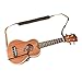Walker & Williams U-74 Soft Dark Brown Leather Adjustable Hands-Free Ukulele Strap