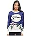 Tipsy Elves Women's Ugly Christmas Sweater - Runaway Sleigh Sweater Blue