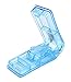 Excellent Portable Clear Pill Splitter, Effective Finger Protecting Pill Cutter with Safe Shield for Big and Small Pills, Vitamin Cutter with V-Grip and Two Devided Pill Compartments by MEETWIN (Blue)
