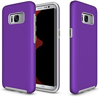Samsung Galaxy S8 Plus Rugged Case Shockproof Cover Purple- Soft TPU and Dual Layer for Extra Shock Absorption, Anti Scratch Bumper and Non Slip Cover, It Protects Your Phone From Any Damage or Drops