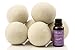 6 XL Organic Wool Dryer Balls & Lavender Essential Oil Bundle (30 mL) Reduces Drying Time - 100% Natural New Zealand Wool - Reusable Natural Laundry Ball Fabric Softener - Wool Balls for Dryer