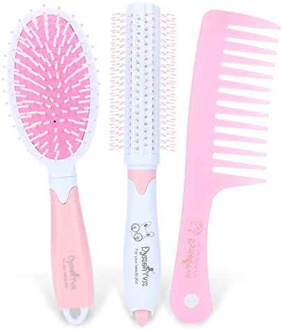 DIFFLIFE Detangling Hair Brush kit Head Scalp Massage Scrubber Comb Ergonomically Designed Paddle(Pack of 3) (Pink)