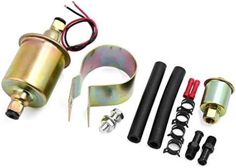 uxcell E8016S 12 Volts Universal Low Pressure Electric Fuel Pump w/ Installation Kit
