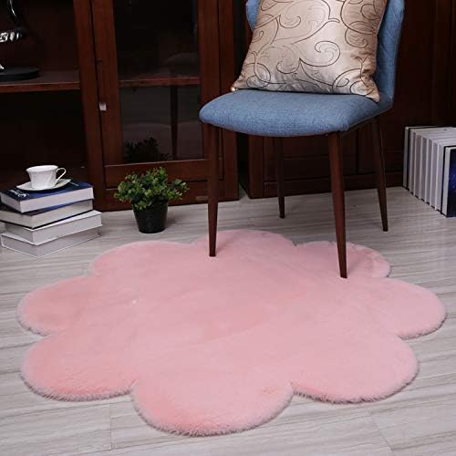 Flower Shape Rug Living Room Decor Faux Fur Carpet Kids Room Long Plush Rugs for Bedroom Shaggy Rug Modern Mat