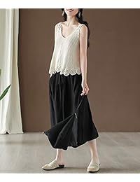 Falda para dama, estilo casual, suelta, con entrepierna ancha y cordón ajustable