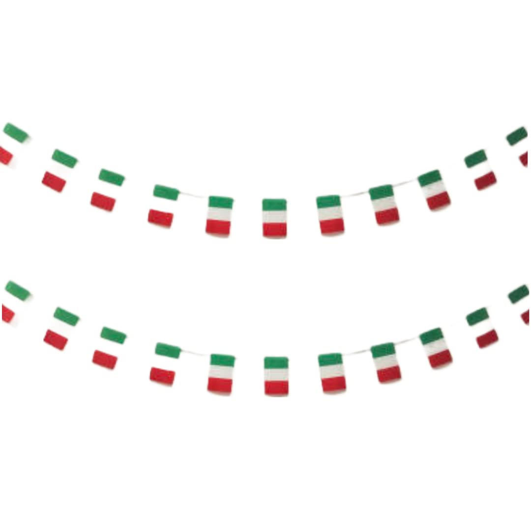 Italy Flag 40 Pcs Italy Flag Garland Italy 11.4M Bunting Italy National Flag European Flags 14 x 21 cm for Garden Bars Decorations