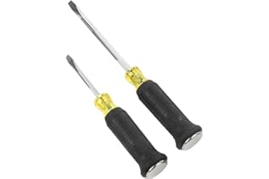 Klein Tools 85442DD Screwdriver Set, Demolition Screwdriver, 1/4-Inch and 5/16-Inch Keystone Tips with Plated Metal Strike Cap, 2-Piece