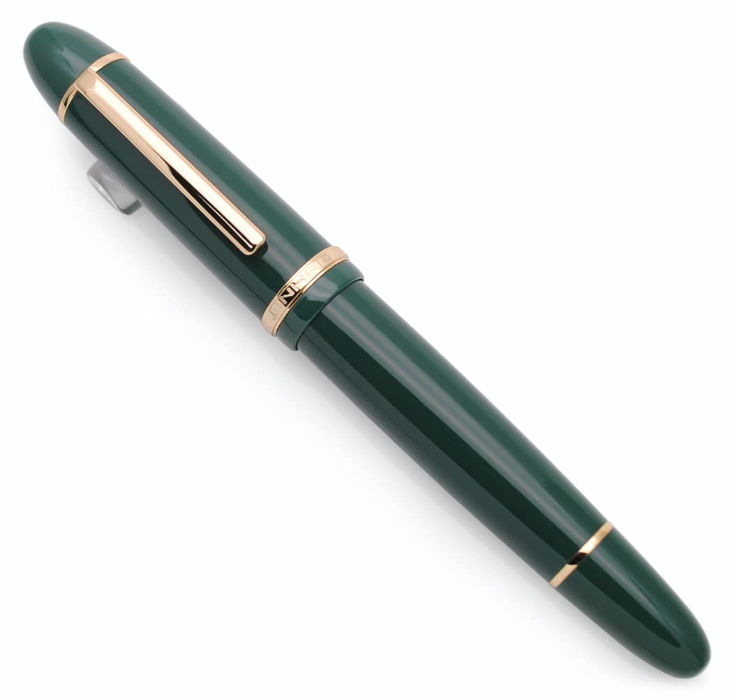 JINHAO X159 Resin Fountain Pen with Ink Converter (Extra Fine Nib, Gold Clip-Dark Green)