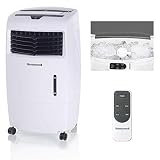 Honeywell 500-694CFM Portable Evaporative Cooler, Fan & Humidifier with Ice Compartment & Remote, CL25AE, White