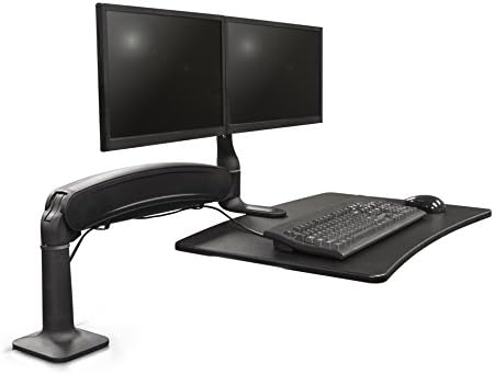 Cadence Express Standing Desk Workstation (Dual Monitor, Silver)