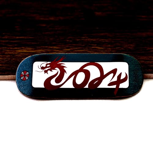 PRO Fingerboard Complete (6-Layer Colour Maple Wooden Deep Concave 35.5 x 97mm Handmade Deck + 34.5mm ARK 1G Truck + Gray Wheels ii) (Limited Collection 2024 Loong)