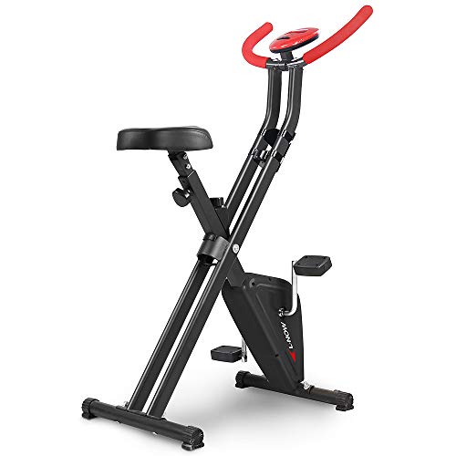 pooboo Foldable Exercise Bike Indoor Cardio Bike with Manual Resistance