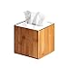 JackCubeDesign Bamboo Square Tissue Box White Acrylic Cover Holder Case Storage Case Stand Box Napkin Holder Organizer(5.83 x 5.83 x 5.67 inches)-:MK340A