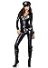 Leg Avenue Women's 4pc.Officer Payne,Lame Jumpsuit,Badge,Belt and hat, Black, Small