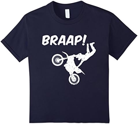 Kids Brap Braap Braaap Dirt Motor Bike T-Shirt Brapp Brappp 4 Navy