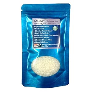 MASHKI EPSOM BATH SALT best used for acne, facial wounds, sore muscles, body pain & much more – 1KG