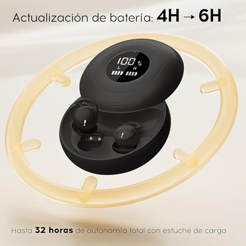 sunvito Sleep Headphones, Mini Headphones for Sleeping, Wireless Bluetooth 6.0, Liquid Silicone, Side Sleeper, Power Indicator for Workout, Work, Travel