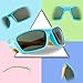 RIVBOS Rubber Kids Polarized Sunglasses With Strap Glasses for Boys Girls Baby and Children Age 3-10 RBK025 （Blue）