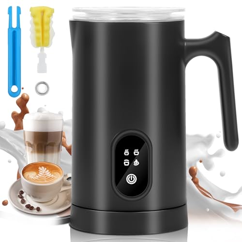 110V Espumador de Leite Elétrico 4 em 1, Vaporizador de Leite Elétrico de 430 ml, Batedor de Leite, Máquina Automática de Espuma Fria e Quente para Café, Latte, Chocolate Quente