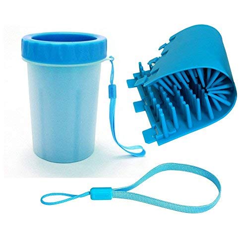 Tellunow Pet Foot Washer Cup Dog Cleaning Cup Foot Cup Antibacterial Soft Gentle Silicone Bristles Dog Paw Cleaner Pet Feet Washer for Dogs Cat Grooming (Big Size)
