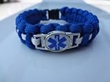 Ems Star Paramedic Paracord Survival Bracelet with Charm By Bostonred2010