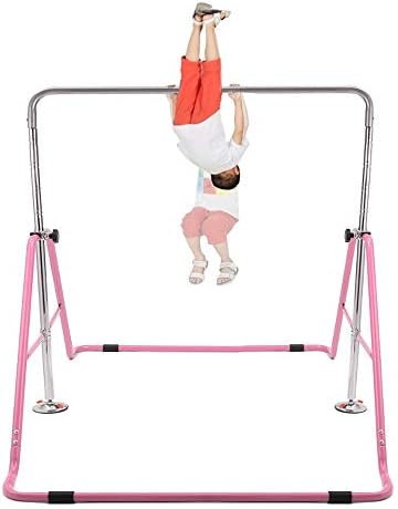Oeyal Expandable Gymnastics Bars Adjustable Height Gymnastic Horizontal Bars Junior Training Bar Children Folding Training Monkey Bars for Kids