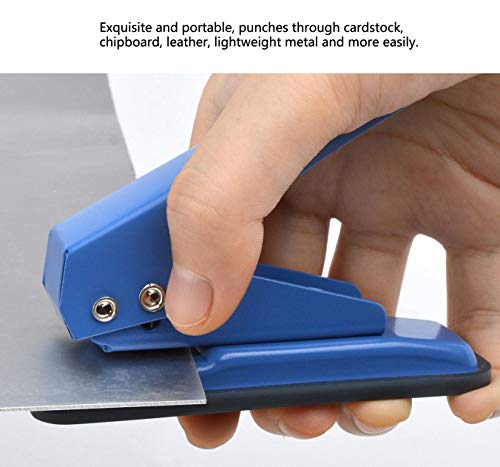 MROCO Low Force 1-Hole Punch, 20 Sheets Punch Capacity, 1/4" Holes, Hole Puncher, Paper Punch Hand Punch with Skid-Resistant Base for Paper, Chipboard, Thin Metal, Craft Paper and Art Project, Blue - Thumbnail 4