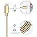 iPhone Charger Youer - 4Pcs 3F 6FT 6FT 10FT iPhone Lightning Cable Nylon Braided 8pin to USB Charging Cord for Apple iPhone 7/7 plus/6/6s/se/5s/5c/5,iPad Air,Mini/iPod (Gold & Silver)