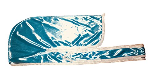 Rimix Silky Durag 360, 540, and 720 Waves Extra Long and Wide Straps Limited Edition (Baby Blue(Turquoise)/White)
