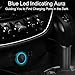 Car Charger Dual Port Fast Charge Metal Blue LED Light Smart USB Car Adapter Compatible with iPhoneX,8,8 Plus,7 Plus,7S,6 Plus,6S,iPad,Tablet,Samsung Galaxy S9 S8,S7 Edge,HTC LG and More USB Device