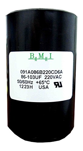 86-103 MFD (uF) 3/4 and 1 HP Well Pump Control Box Motor Start Capacitor for Franklin 275464118, 2801074915, CRC 2824085015 and Tuhorse TCB15M230. Made in The USA by BMI