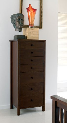 Bentley Designs Atlantis Dark Wood 7 Drawer Tall Chest Of Drawers