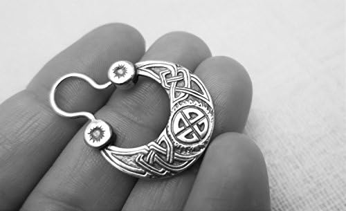 GenericCeltic knot viking nordic hoop earring for men sterling silver FREE SHIPPING handcrafted sun male earring